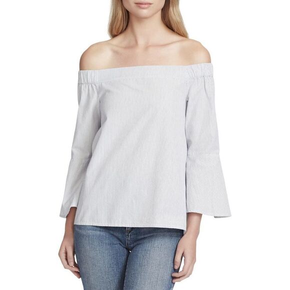 Jessica Simpson Tops - ✨HP✨Women’s Striped Off-The-Shoulder Casual Top✨